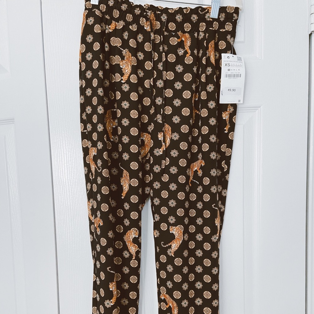 ZARA TIGER PRINT PANTS